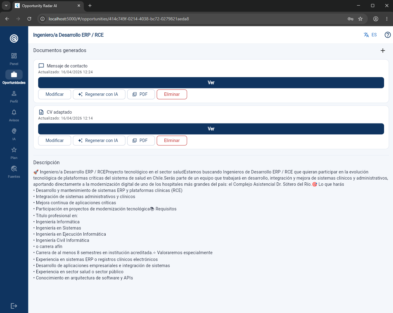 OpportunityRadar AI-generated documents